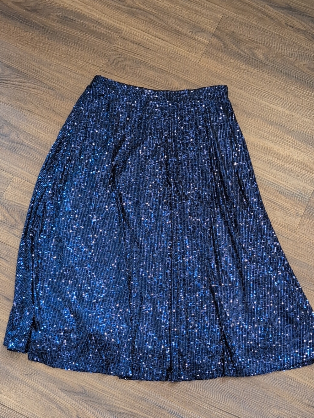 Navy Sequin Skirt